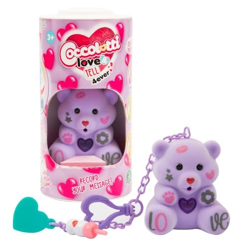 Coccolotti Love&Tell 4ever - Lila Bär, mit Aufnahmefunktion und Schlüsselanhänger, interaktive Tiere Spielzeug, für Kinder ab 4 Jahren, wertvolle Spiele von Coccolotti