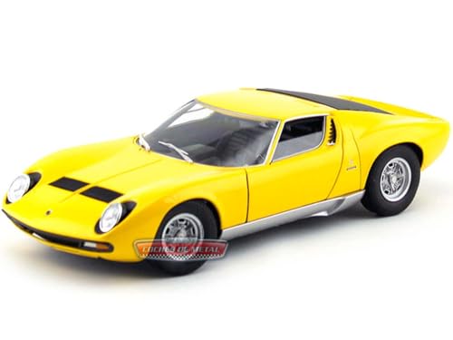 1971 Lamborghini Miura P400 SV Amarillo 1:18 Welly 18017 von Cochesdemetal