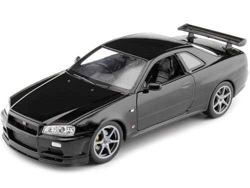 1999 Nissan Skyline GT-R (R34) Negro 1:24 Welly 24108 von Cochesdemetal