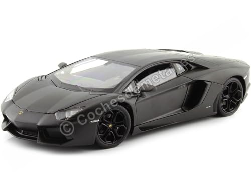 Kompatibel mit 2011 Lamborghini Aventador LP700-4 schwarz matt 1:24 Welly 24033 von Cochesdemetal