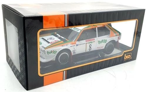 Ixo Lancia Delta S4 Nr. 8 Cerrato/Cerri Rally San Remo 1:18 Modellauto für Erwachsene und Modellbau-Enthusiasten, Rally-Fans, unisex, Weiß, Metall, 22 cm, Aufsteller, 1986, 1.2E+4 Gramm von Ixo