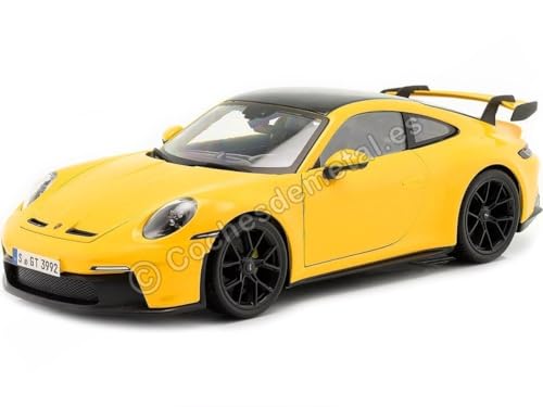 Kompatibel mit Porsche 911 (992) GT3 Yellow Racing 1:18 Maisto Premiere 36458 von Cochesdemetal