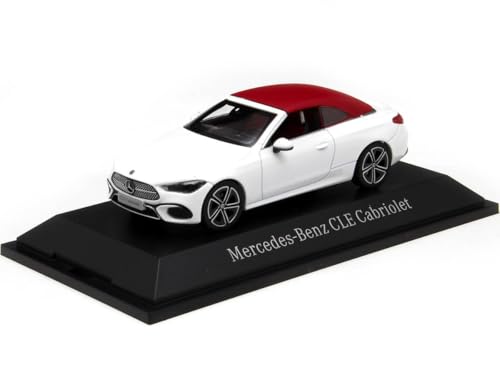 Passend für Mercedes-Benz CLE Cabrio (A236) Weiß Opal Brillant/Rot 1:43 Dealer Edition B66960651 von Cochesdemetal