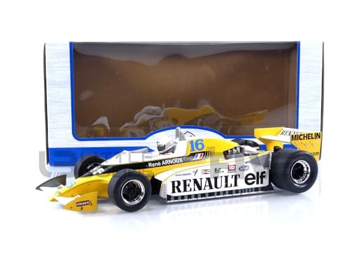 Cochesdemetal Passend für Renault RS10 Nº16 Rene Arnoux GP F1 Großbritannien 1:18 MC Group 18617F von Cochesdemetal