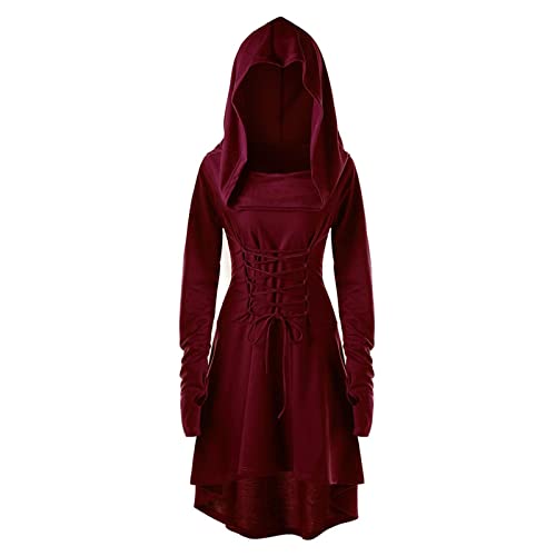 Cocila Mittelalter Kleidung Kostüm Damen Kleid Damen Mittelalterliches Kapuzenkleid Halloween Kostüm Renaissance Mit Kapuze Klassisch Kleidung für Halloween Karneval Cocila Mittelalter Kleidung Kostüm Damen Kleid Damen Mittelalterliches Kapuzenkleid Halloween Kostüm Renaissance Mit Kapuze Klassisch Kleidung für Halloween Karneval von Cocila