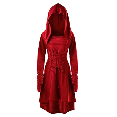 Cocila Mittelalter Kleidung Kostüm Damen Kleid Damen Mittelalterliches Kapuzenkleid Halloween Kostüm Renaissance Mit Kapuze Klassisch Kleidung für Halloween Karneval Cocila Mittelalter Kleidung Kostüm Damen Kleid Damen Mittelalterliches Kapuzenkleid Halloween Kostüm Renaissance Mit Kapuze Klassisch Kleidung für Halloween Karneval von Cocila