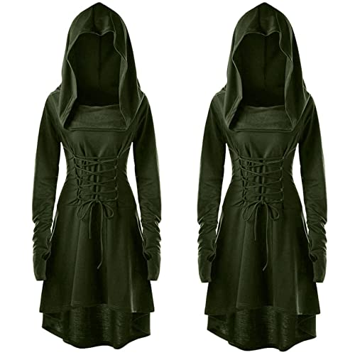 Cocila Mittelalter Kleidung Kostüm Damen Kleid Damen Mittelalterliches Kapuzenkleid Halloween Kostüm Renaissance Mit Kapuze Klassisch Kleidung für Halloween Karneval Cocila Mittelalter Kleidung Kostüm Damen Kleid Damen Mittelalterliches Kapuzenkleid Halloween Kostüm Renaissance Mit Kapuze Klassisch Kleidung für Halloween Karneval von Cocila