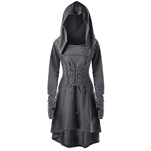 Cocila Mittelalter Kleidung Kostüm Damen Kleid Damen Mittelalterliches Kapuzenkleid Halloween Kostüm Renaissance Mit Kapuze Klassisch Kleidung für Halloween Karneval Cocila Mittelalter Kleidung Kostüm Damen Kleid Damen Mittelalterliches Kapuzenkleid Halloween Kostüm Renaissance Mit Kapuze Klassisch Kleidung für Halloween Karneval von Cocila