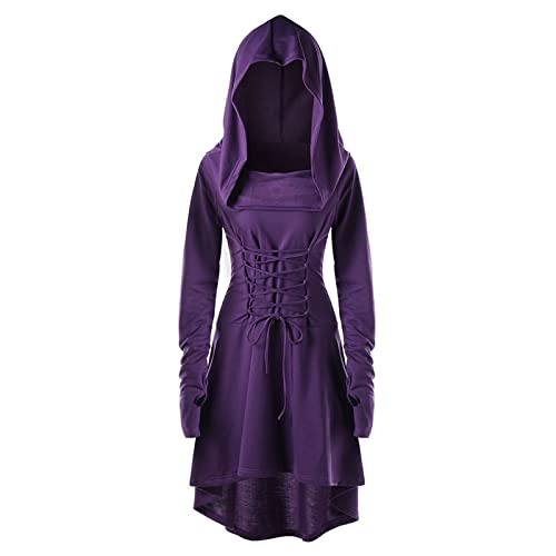 Cocila Mittelalter Kleidung Kostüm Damen Kleid Damen Mittelalterliches Kapuzenkleid Halloween Kostüm Renaissance Mit Kapuze Klassisch Kleidung für Halloween Karneval Cocila Mittelalter Kleidung Kostüm Damen Kleid Damen Mittelalterliches Kapuzenkleid Halloween Kostüm Renaissance Mit Kapuze Klassisch Kleidung für Halloween Karneval von Cocila