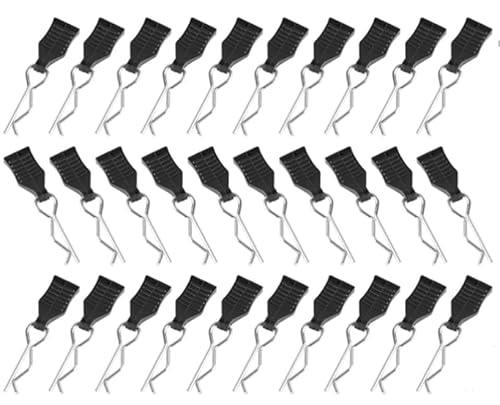 30 Stück RC Karosserie Clips R-Pins – Für SCX10 TRX4 MJX 1/10 1/14 1/8 RC Autos – Schwarz (Schwarz) von Coco Berming