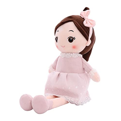 40 cm Süße Stoffpuppenspielzeug Weiche Plüschpuppe mit Geflochtenem Haar und Wunderschönem Rock für Mädchenzimmerdekoration und (Pink) von Cocoarm