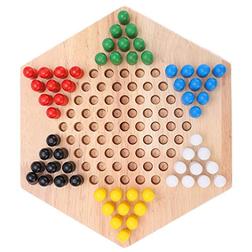Chinesische Dame-Stöpsel, Chinesisches Dame-Brettspiel Spielsteinen sechsseitigem Schachbrett und zehn bunten Spielsteinen, Halma Spiel Holz, Hölzernes Buntes Brettspiel Set Chinesische Dame-Stöpsel, Chinesisches Dame-Brettspiel Spielsteinen sechsseitigem Schachbrett und zehn bunten Spielsteinen, Halma Spiel Holz, Hölzernes Buntes Brettspiel Set von Cocoarm