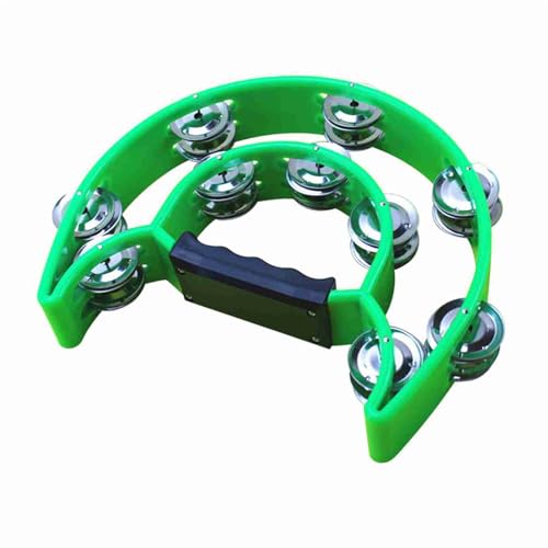 Cocoarm Doppelreihe Tambourin, Handheld -Tamburin mit Ergonomischem Griff, Ideal für KTV -Party, Klassenzimmer, Konzert, Karneval (Green) von Cocoarm