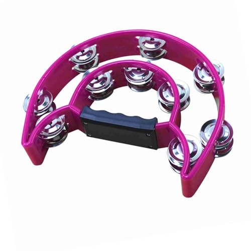 Cocoarm Doppelreihe Tambourin, Handheld -Tamburin mit Ergonomischem Griff, Ideal für KTV -Party, Klassenzimmer, Konzert, Karneval (Purple) von Cocoarm