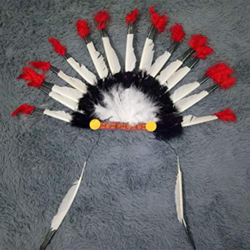 Cocoarm Handgefertigter Einheimischer Chefkopfschmuck mit Kartonunterstützung, Einstellbare Größe für Halloween -Cosplay, Dorfbedarf (Sortierte Farbe) von Cocoarm