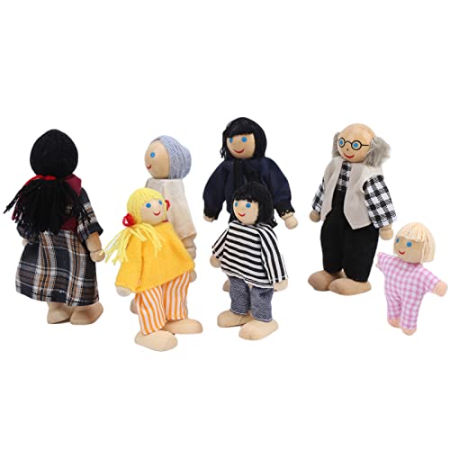 Cocoarm Hochwertige Familienpuppen Miniaturen Spielzeug für Einfallsreiches Spiel, Dock Accessoires für (Neue Puppet 7-PIEFE) von Cocoarm
