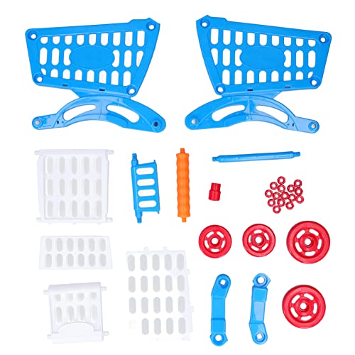Cocoarm Kinderwagen -Set, Bildungsspielzeug Shopping -Lebensmittelauto Zum Zählen von Wissen, Kleinkindsimulation des Supermarktwagens, Ideal Zur Verbesserung der Handaugenkoordination (Blue) von Cocoarm