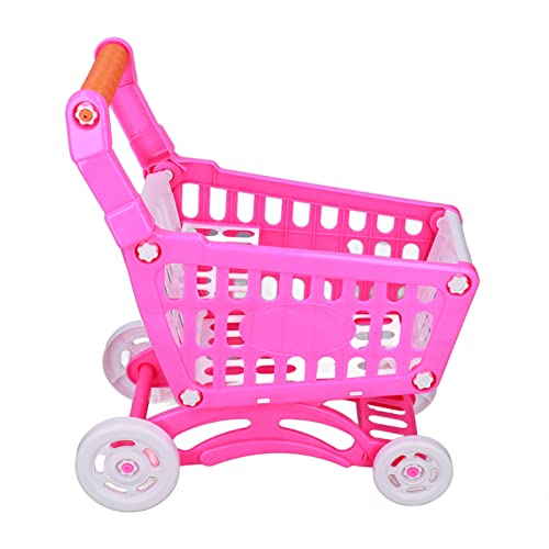 Cocoarm Kinderwagen -Set, Bildungsspielzeug Shopping -Lebensmittelauto Zum Zählen von Wissen, Kleinkindsimulation des Supermarktwagens, Ideal Zur Verbesserung der Handaugenkoordination (Rosa Farbe) von Cocoarm