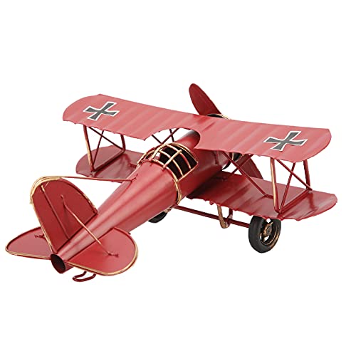 Cocoarm Vintage-Doppeldecker-Modell für Heimdekoration, Retro-Flugzeug-Modell, Kunsthandwerk, Flugzeug-Enthusiasten, Café-Ornament von Cocoarm