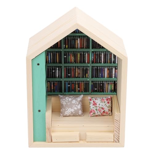 Mini House Kit Bücherregal Tiny House Holzdekorative mit 200 Büchern und 2 Kissen für Raumstudienschalter Wohnzimmer Buchladen Cafe Mini House Kit Bücherregal Tiny House Holzdekorative mit 200 Büchern und 2 Kissen für Raumstudienschalter Wohnzimmer Buchladen Cafe von Cocoarm