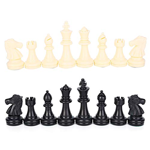 Schach-Sets, 32 Stück, Tragbare Kunststoff-Schachfiguren, Turnier-Schachfiguren für Schachbrettspiele, Ersatz-Schachfiguren (Mittlere Königshöhe: 64 mm) von Cocoarm