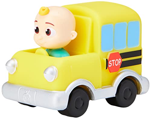 CoComelon JJ Melon Mini-Fahrzeug – mit integriertem JJ im Schulbus-Spielzeugauto – Spielzeug für Kinder, Kleinkinder und Vorschüler von CoComelon