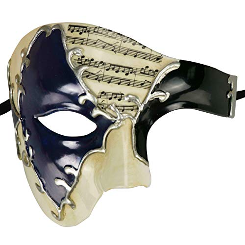 Coddsmz Maskerade Maske Phantom der Oper Mechanische venezianische Party Maske (Beige & Blau + Silber) von Coddsmz
