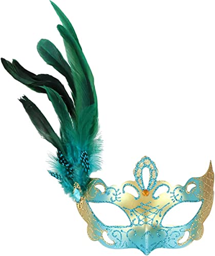 Coddsmz Maskerade Maske im venezianischen Stil, Kristall, Strass, Feder, Prinzessinnen-Kostüm von Coddsmz