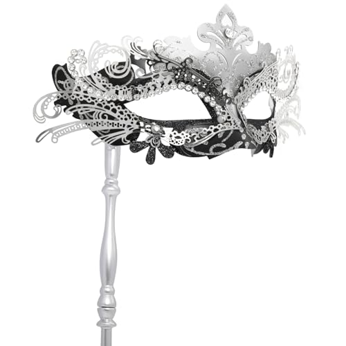 Coddsmz Maskerade-Maske mit Haltestab, venezianisches Halloween-Kostüm, Maske, Karnevalsmaske für Damen, Cosplay, Party, Kostüm, Maske Coddsmz Maskerade-Maske mit Haltestab, venezianisches Halloween-Kostüm, Maske, Karnevalsmaske für Damen, Cosplay, Party, Kostüm, Maske von Coddsmz