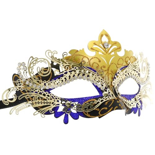 Coddsmz Maskerade Metallmasken Venezianische Halloween Kostüm Maske Karneval Maske Cosplay Party Kostüm Ball Hochzeit Party Maske, ZH20QBDQ83X3234PWSX, Gold-1 von Coddsmz