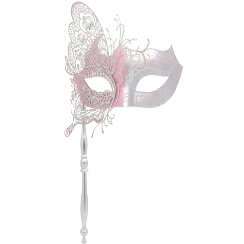 Coddsmz Masquerade Masks with Stick Mysterious Venetian Mask Butterfly Lady Sexy Mask Halloween Party Prom Ball Mask Bar Costumes Accessory von Coddsmz