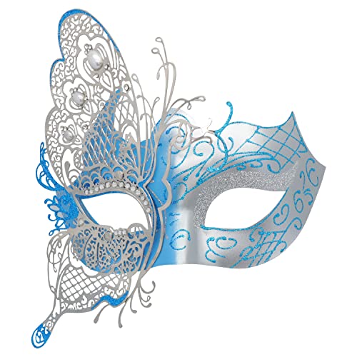 Coddsmz Mysteriöse venezianische Schmetterlings-glänzende Schmetterlings-Dame Masquerade Halloween Mardi Gras Party-Maske (Blau) von Coddsmz