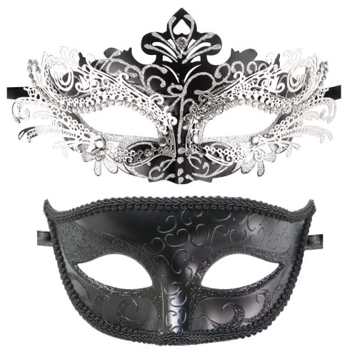 Coddsmz Paar Maskerade Metall Masken Venezianischen Halloween Kostüm Maske Karneval Maske von Coddsmz