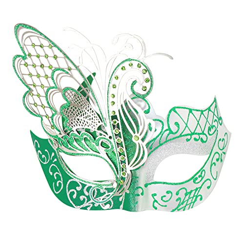 Mysteriöse venezianische Schmetterlingsmaske für Halloween, Party, Abend, Abschlussball, Ball, Maske, Bar-Kostüm, Zubehör, Blau und Silber von Coddsmz