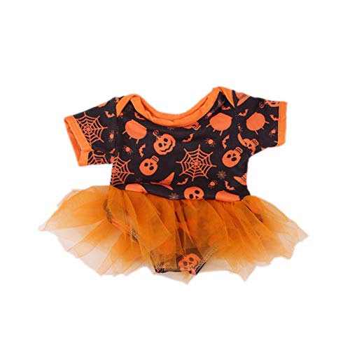 Codulu 18 Zoll Amerikanische Puppenkleidung-Kürbisfledermaus Bedruckter Rock-Halloween-Kleid Kleider Zubehör für 43-46 cm Puppen-Puppen-1 PCS-B von Codulu