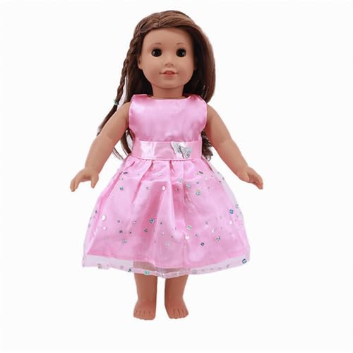 Codulu 18 Zoll amerikanische Puppenkleid-Bowknot Pailletten Rock Casual Kleider Zubehör für 43-46cm Puppen-1 Set-A von Codulu