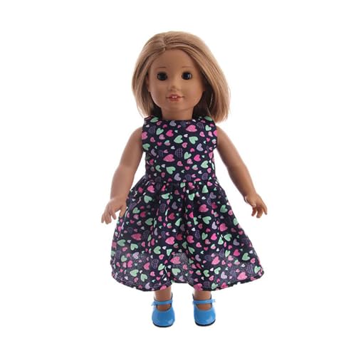 Codulu 18 Zoll amerikanische Puppenkleid-Herzdruck-Kleid Sommerkleider Zubehör für 43-46cm-1PC Codulu 18 Zoll amerikanische Puppenkleid-Herzdruck-Kleid Sommerkleider Zubehör für 43-46cm-1PC von Codulu