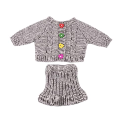Codulu 18 Zoll amerikanische Puppenkleidung-Jacke Pullover Rock Winterkleider Zubehör für 43-46cm Puppen-Mädchen Puppen-2 Teile/Set-Grau Codulu 18 Zoll amerikanische Puppenkleidung-Jacke Pullover Rock Winterkleider Zubehör für 43-46cm Puppen-Mädchen Puppen-2 Teile/Set-Grau von Codulu