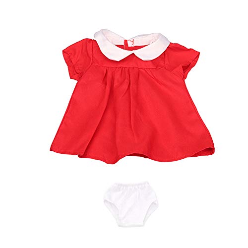 Codulu 18 Zoll amerikanische Puppenkleidung Rotes Kleid mit Unterhose Freizeitkleidung Zubehör für 43-46cm-2 PCS/Set von Codulu