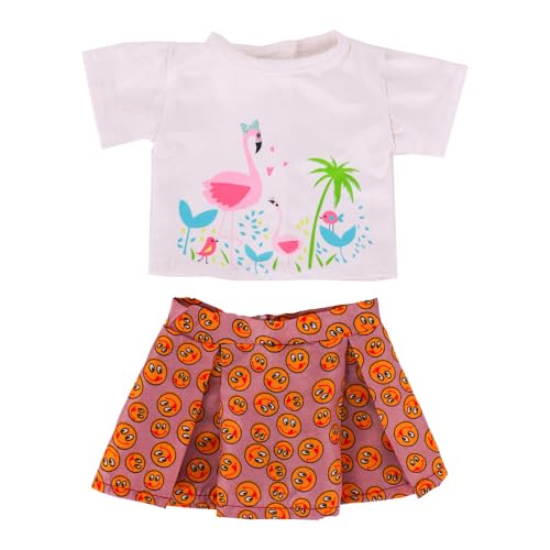 Codulu Puppenkleidung für 18 Zoll amerikanische Puppen-T-Shirt Rock Shorts Jacke Freizeitkleider Zubehör für 43-46 cm Puppen-1 Set-C Codulu Puppenkleidung für 18 Zoll amerikanische Puppen-T-Shirt Rock Shorts Jacke Freizeitkleider Zubehör für 43-46 cm Puppen-1 Set-C von Codulu