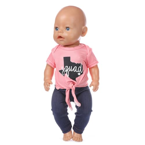 Codulu 18 Zoll amerikanische Puppenkleidung-T-Shirt Hose Kleider Zubehör für 43-46 cm Puppen-Puppen-2 Teile/Set-C von Codulu
