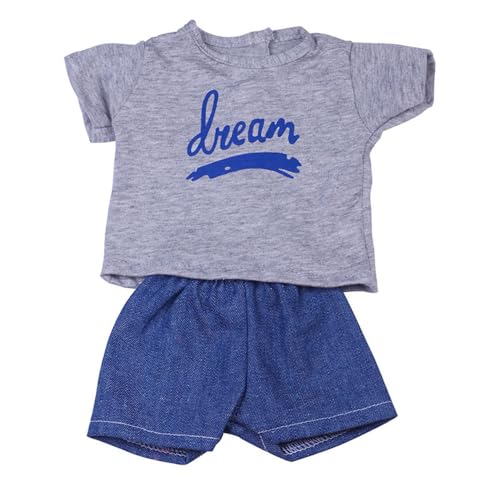 Codulu 18 Zoll amerikanische Puppenkleidung-T-Shirt Shorts Sommerkleider Zubehör für 43-46 cm Puppen-Puppen-Puppen-2 Teile/Set-Grau Codulu 18 Zoll amerikanische Puppenkleidung-T-Shirt Shorts Sommerkleider Zubehör für 43-46 cm Puppen-Puppen-Puppen-2 Teile/Set-Grau von Codulu