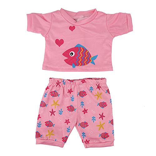 Codulu 18 Zoll amerikanische Puppenkleidung-T-Shirt Tierdruck-T-Shirt Hosen Pyjamas Freizeitkleider Puppenzubehör für 43-46cm Puppen-Puppen-2 Teile/Set-D Codulu 18 Zoll amerikanische Puppenkleidung-T-Shirt Tierdruck-T-Shirt Hosen Pyjamas Freizeitkleider Puppenzubehör für 43-46cm Puppen-Puppen-2 Teile/Set-D von Codulu