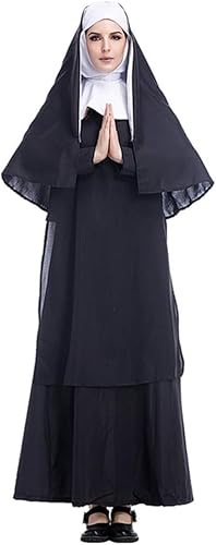 Codulu Halloween Priester Kostüm Maria Nonne Kostüm Halloween Cosplay Kostüm Party Uniform Set für Damen Frauen Codulu Halloween Priester Kostüm Maria Nonne Kostüm Halloween Cosplay Kostüm Party Uniform Set für Damen Frauen von Codulu