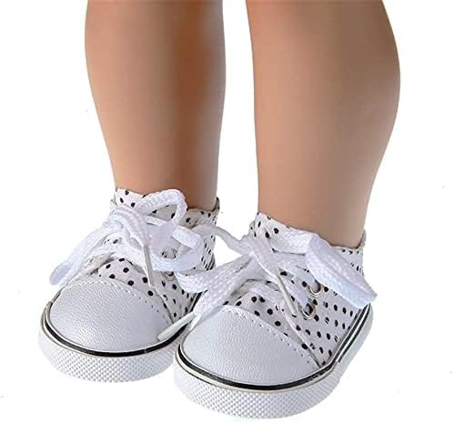 Codulu Puppen-Schuhe aus Segeltuch für 46 cm, gepunktete Schuhe, lässige Outfits, Kostüm-Zubehör, Spielzeug Codulu Puppen-Schuhe aus Segeltuch für 46 cm, gepunktete Schuhe, lässige Outfits, Kostüm-Zubehör, Spielzeug von Codulu