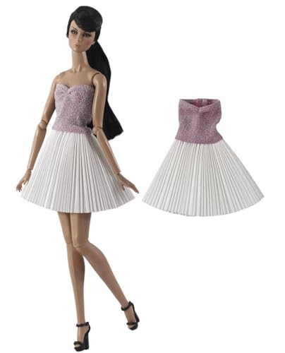 Codulu Puppenkleid für 11,5 Zoll America Doll 30 cm Mädchenpuppe-Plisseekleid Freizeitkleid Outfits für 1/6 BJD Puppe Kinderspielzeug-1 Stück-#C von Codulu
