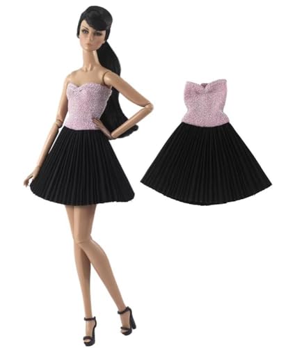 Codulu Puppenkleid für 11,5 Zoll America Doll 30 cm Mädchenpuppe-Plisseekleid Freizeitkleid Outfits für 1/6 BJD Puppe Kinderspielzeug-1 Stück-#F von Codulu