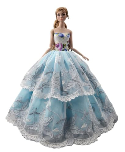 Codulu Puppenkleid für 11,5 Zoll America Doll 30 cm Mädchenpuppe-Spitzenabendkleid Prinzessinnenkleid Partykostüme für 1/6 BJD Puppe Kinderspielzeug-1 Stück-#B von Codulu