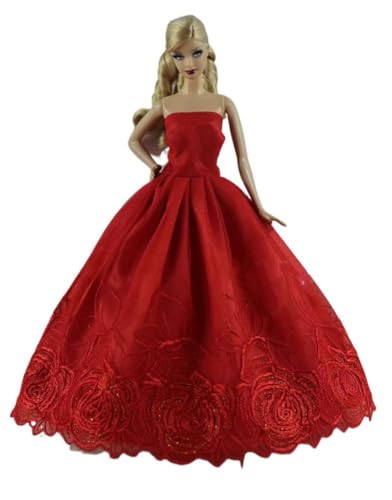 Codulu Puppenkleid für 11,5 Zoll America Doll 30 cm Mädchenpuppe-Spitzenabendkleid Prinzessinnenkleid Partykostüme für 1/6 BJD Puppe Kinderspielzeug-1 Stück-#F von Codulu