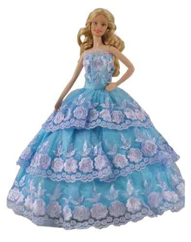 Codulu Puppenkleid für 11,5 Zoll America Doll 30 cm Mädchenpuppe-Spitzenabendkleid Prinzessinnenkleid Partykostüme für 1/6 BJD Puppe Kinderspielzeug-1 Stück-#K von Codulu
